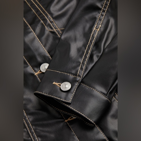 🆕 Divided H&M Size S Women’s Black Vegan Leather Jacket - Picture 2 of 7
